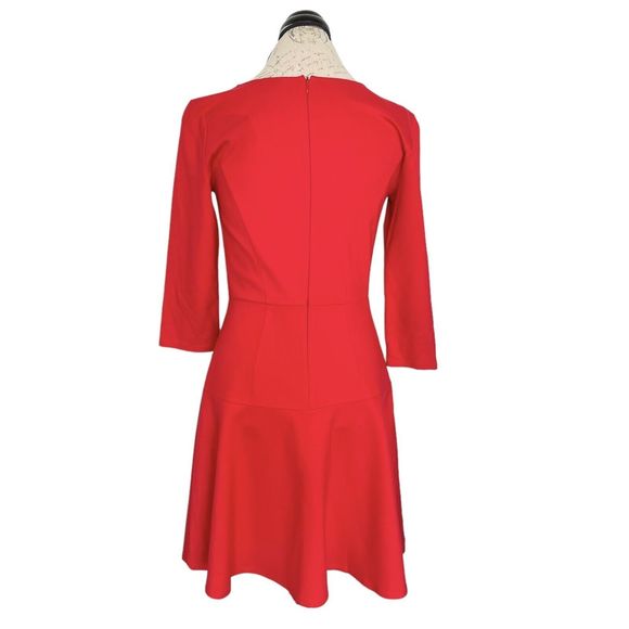 Ann Taylor Womens Dress Size 4 Red Knee-Length Valentine's Office Career Work - Picture 3 of 13